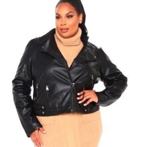 Black faux leather jacket
